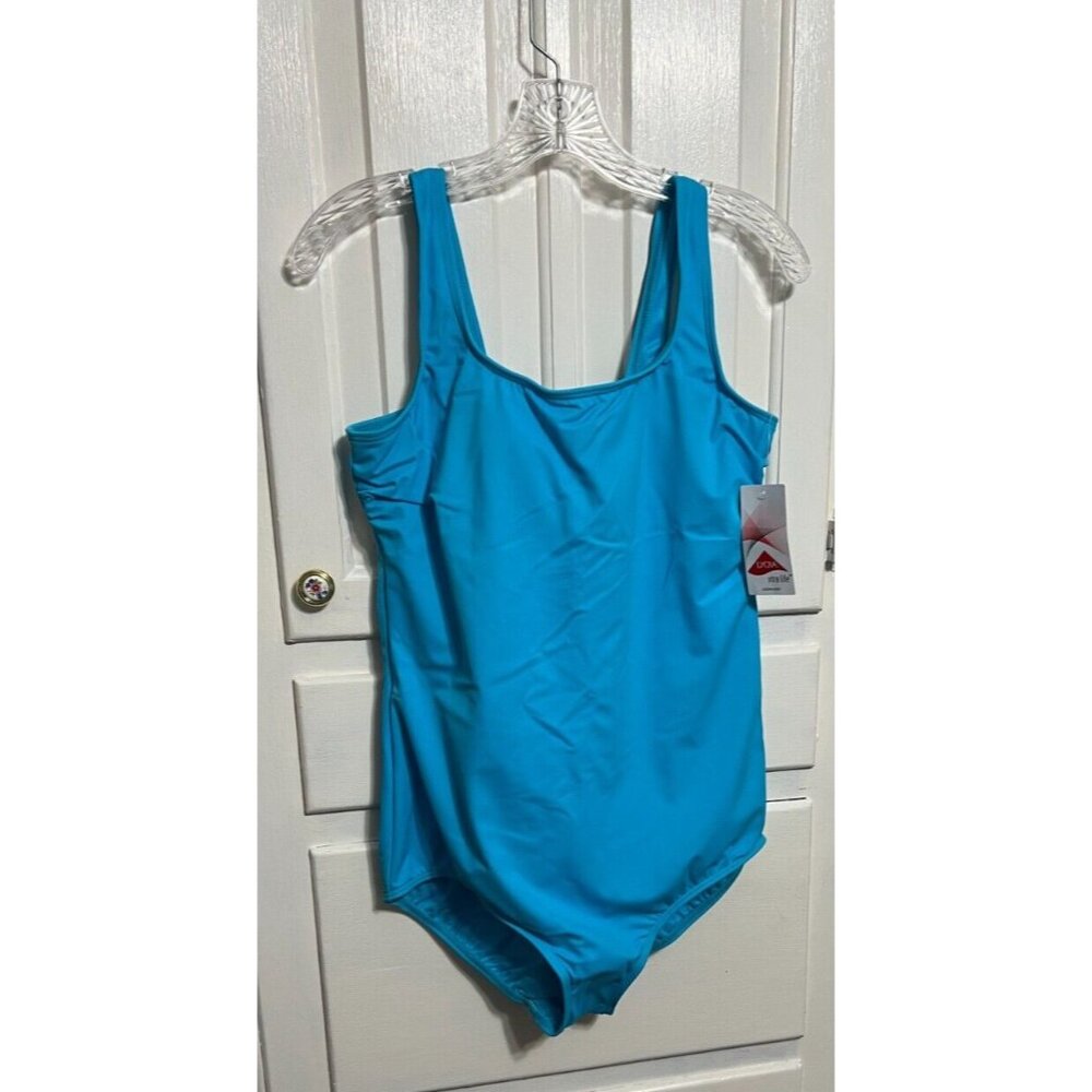 Lands End Chlorine Resistance Scoop Neck Tummy Control  Soft Cup Tugless 14 NEW